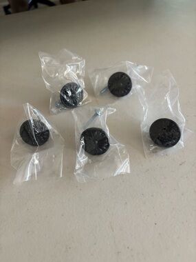 Set of 5 Black Drawer Knobs metal new